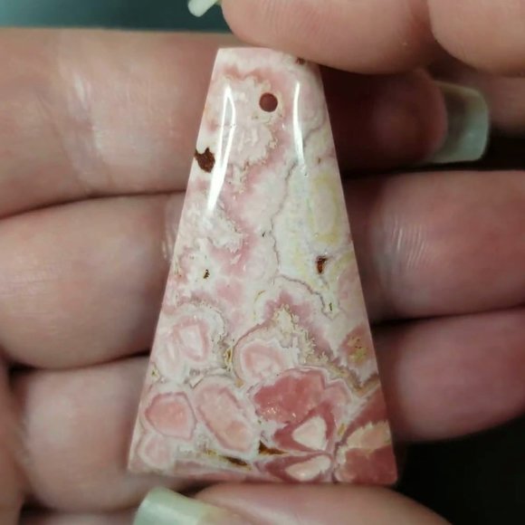 Large Rhodochrosite Drilled gemstone * 47.62 x 31.02 x 6.17mm * RDC2D3 - Picture 11 of 14